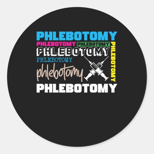 静脈切開術フォトミスト血シリンジナースギフト ラウンドシール (正面)