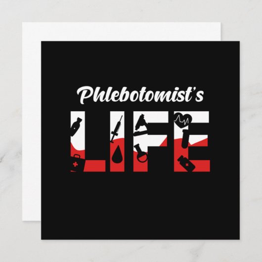 静脈吻合生命静脈切開注射器血ギフト 招待状 (正面/裏面)