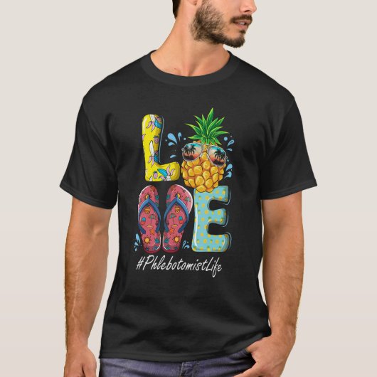 静脈採血師 こんにちは 夏 楽しい 最終登校日 Tシャツ (正面)