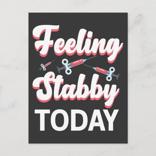 静脈穿刺術を引き出す静脈切開術ユーモア注射器 ポストカード (正面)