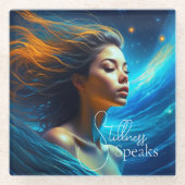 静話さ | Meditation Sevanial Art ガラスコースター (正面)