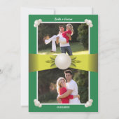 静謐なエメラルドグリーンとイエローパールのリボン　フォトウェディング 招待状 (裏面)