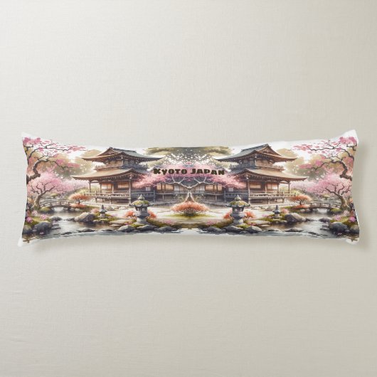 静謐な京都ジャパン水彩画 | ボディピロー (正面)