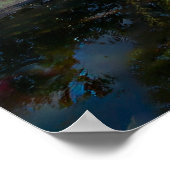 静謐な反射：ピンクの睡蓮 ポスター (角)