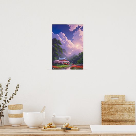 静謐な神社 ポスター (キッチン)