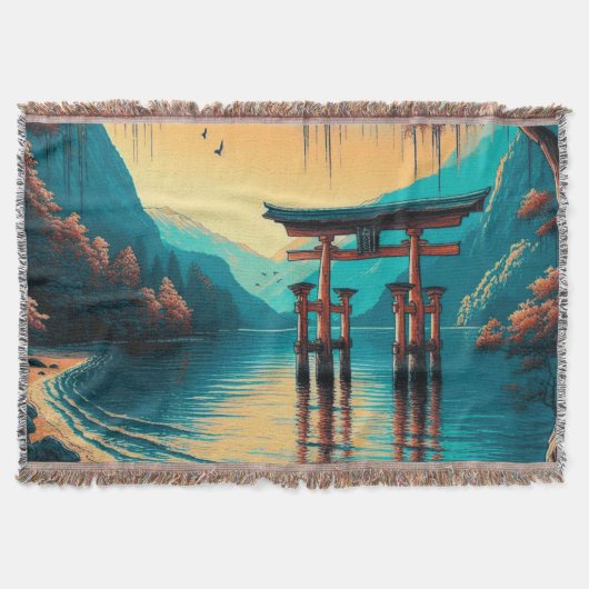 "静謐のささやき: 精霊の門" スローブランケット (正面)
