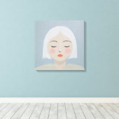 静謐 - ミニマルな肖像 キャンバスプリント (インサイチュ (ウッドフロア))