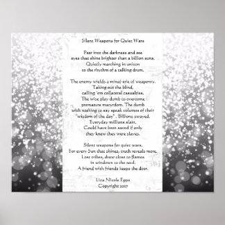 静静か戦のための武器。Liza Nicoleの詩 ポスター