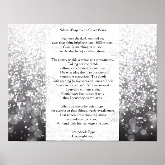 静静か戦のための武器。Liza Nicoleの詩 ポスター (正面)