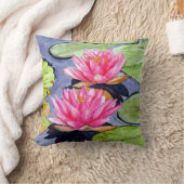 静鮮やかかな池に睡蓮 クッション (ブランケット)