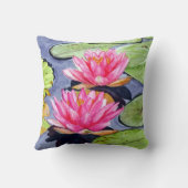 静鮮やかかな池に睡蓮 クッション (裏面)