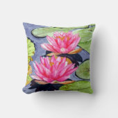 静鮮やかかな池に睡蓮 クッション (正面)