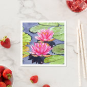 静鮮やかかな池に睡蓮 スタンダードカクテルナプキン (インサイチュ)