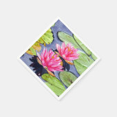 静鮮やかかな池に睡蓮 スタンダードカクテルナプキン (角)