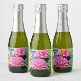 静鮮やかかな池に睡蓮 スパークリングワインラベル