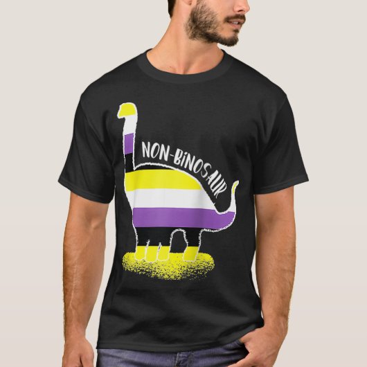 非おもしろいBinosaur Enby Genderqueer非バイナリ Tシャツ (正面)