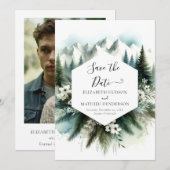 非お洒落フォトマウンテン結婚ズ セーブザデート (正面/裏面)