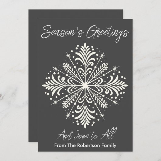 非エレガント教派スノーフレークホリデーカード シーズンカード (正面/裏面)