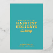 非スタイリッシュ写真で最も幸せなホリデーズダーリング 箔シーズンカード (正面)