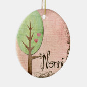 非ハート樹状ピンク セラミックオーナメント (右)