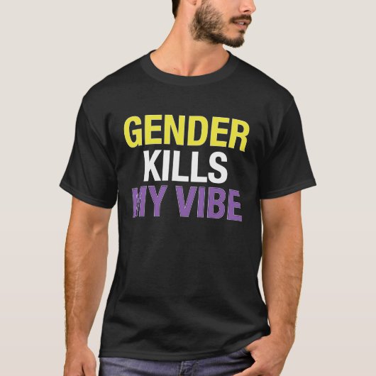 非バイナおもしろいリフラグEnby Genderqueer非バイナリ Tシャツ (正面)