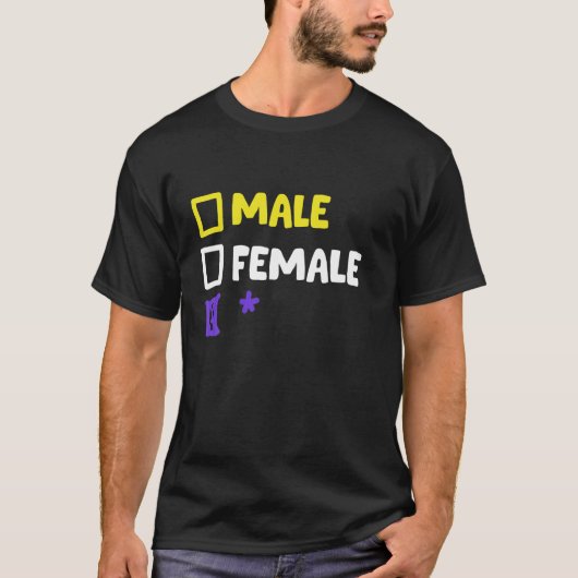 非バイナおもしろいリーおよびトランスジェンダー Tシャツ (正面)