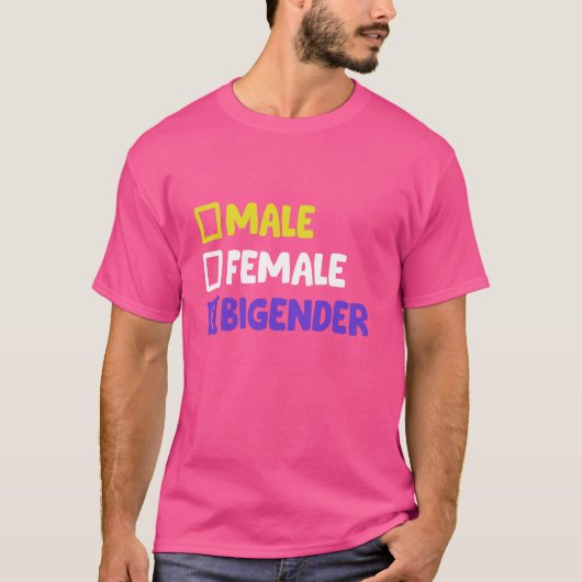 非バイナおもしろいリーおよびビゲダー Tシャツ (正面)