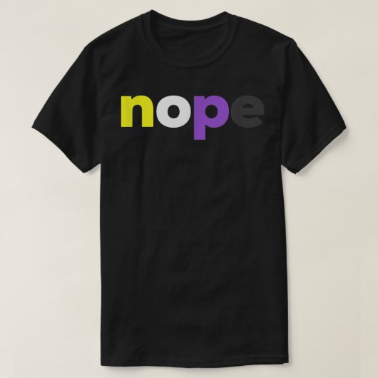 非バイナおもしろいリPridenope非バイナリLGBTQエンバイフラグ Tシャツ (デザイン正面)