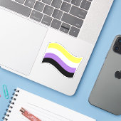 非バイナリなびくフラグ シール (ノートパソコンとiPhone)