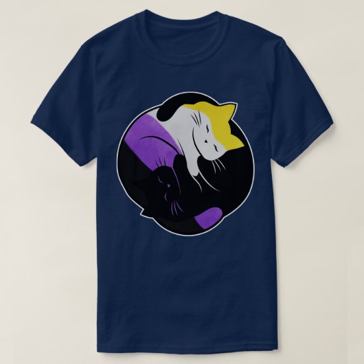 非バイナリの永遠陰陽猫 Tシャツ (デザイン正面)