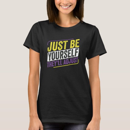 非バイナリは自分で調整するLgbt Enby非B Tシャツ (正面)
