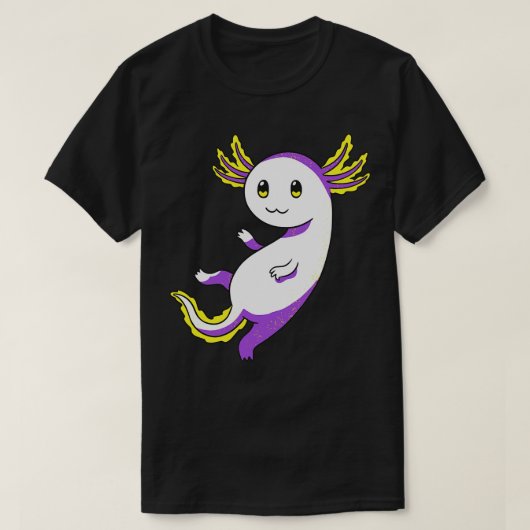 非バイナリフラグの色AxolotlプライドエージェントI Tシャツ (デザイン正面)