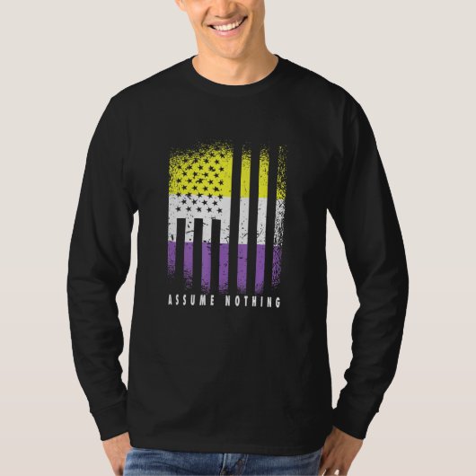 非バイナリフラグはNinnaをGenderqueerと仮定する Tシャツ (正面)