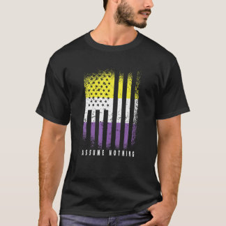 非バイナリフラグはNinnaをGenderqueerと仮定する Tシャツ