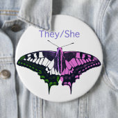 非バイナリフラグアゲハチョウ蝶 缶バッジ (インサイチュ)