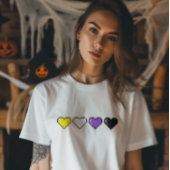 非バイナリフラグピクセルハート Tシャツ