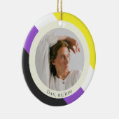 非バイナリフラグプライドギフト写真オーナメント セラミックオーナメント (右)
