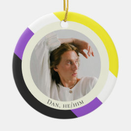 非バイナリフラグプライドギフト写真オーナメント セラミックオーナメント