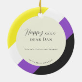 非バイナリフラグプライドギフト写真オーナメント セラミックオーナメント (裏面)