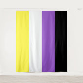 非バイナリフラグ余分な大きなLGBT タペストリー (正面)