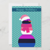 非バイナリフラグ雪だるまクリスマスホリデーカード シーズンカード (正面)
