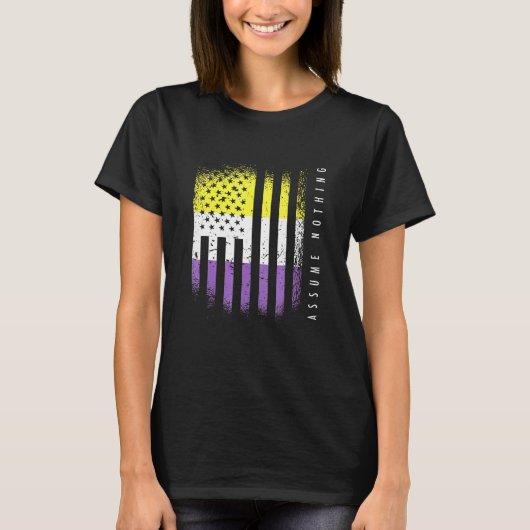 非バイナリフラグEnby Genderqueer非バイナリ Tシャツ (正面)