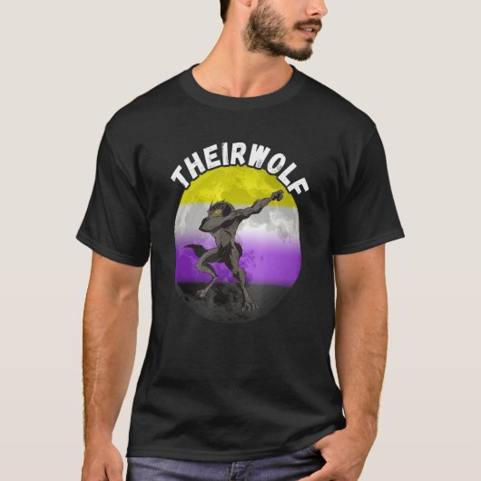非バイナリフラグThirwolf非バイナリプライドL Tシャツ (正面)