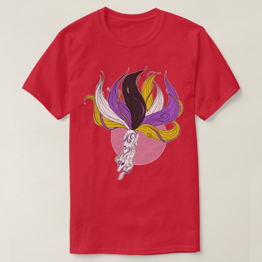 非バイナリプライドきつね Tシャツ (デザイン正面)