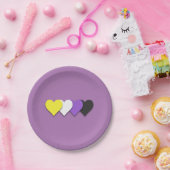 非バイナリプライドハート ペーパープレート (パーティー)