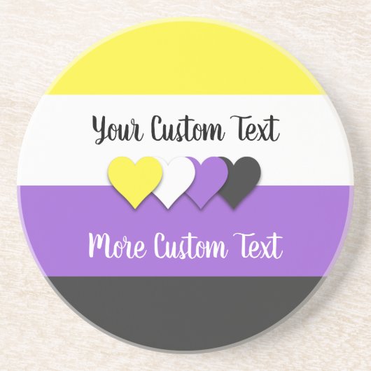 非バイナリプライドフラグとハートコースター コースター (正面)