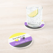 非バイナリプライドフラグとハートコースター コースター (側面)