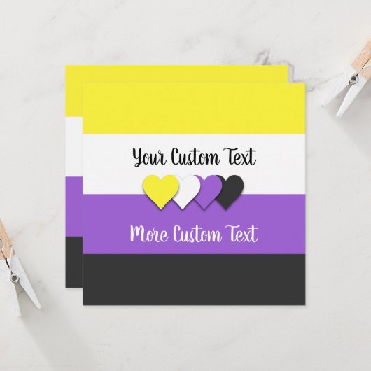 非バイナリプライドフラグとハートフラットカード (正面/裏面インサイチュ)