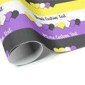 非バイナリプライドフラグと文字の折り返し紙 ラッピングペーパー (ロールコーナー)