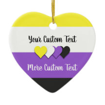 非バイナリプライドフラグと文字オーナメント